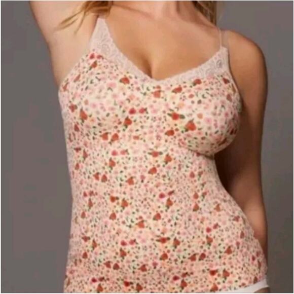 Ruby Ribbon Heritage Lace Cami Sz 46 3XL Tan Floral Compression Shapewear #1800 - Picture 1 of 12